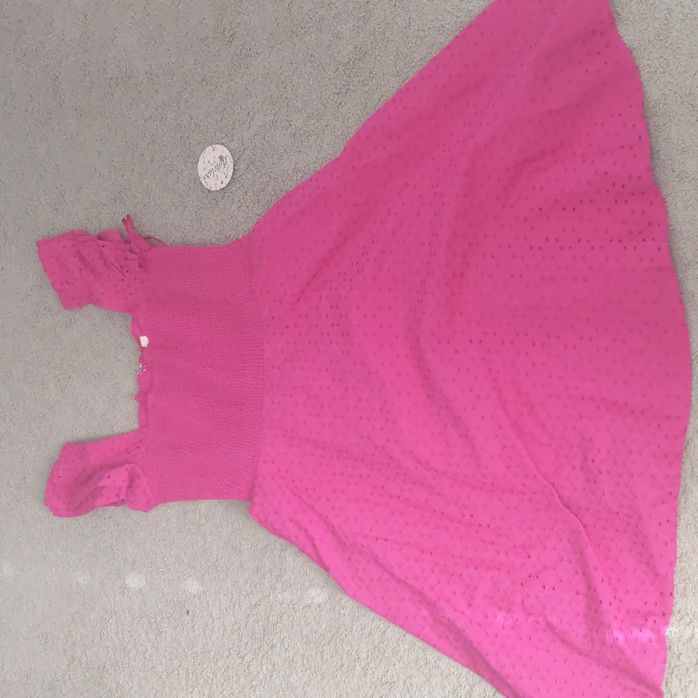 Hot pink eyelet dress
